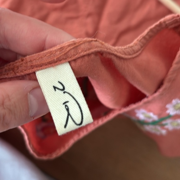 Rust Linen Boho Embroidered Blouse – Fits Like Medium - Picture 6 of 6